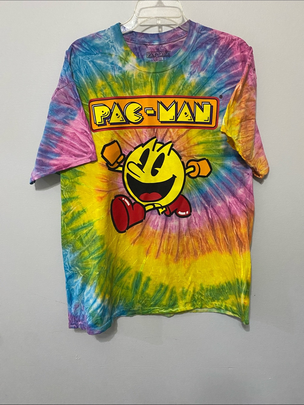 Pac-Man Gender Neutral Tie-Dye Short Sleeve Graphic Tee - Multicolor